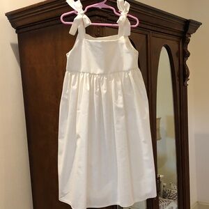 New Custom made flower girl dress. Size 6 Diamond white/cotton sparkling fabric